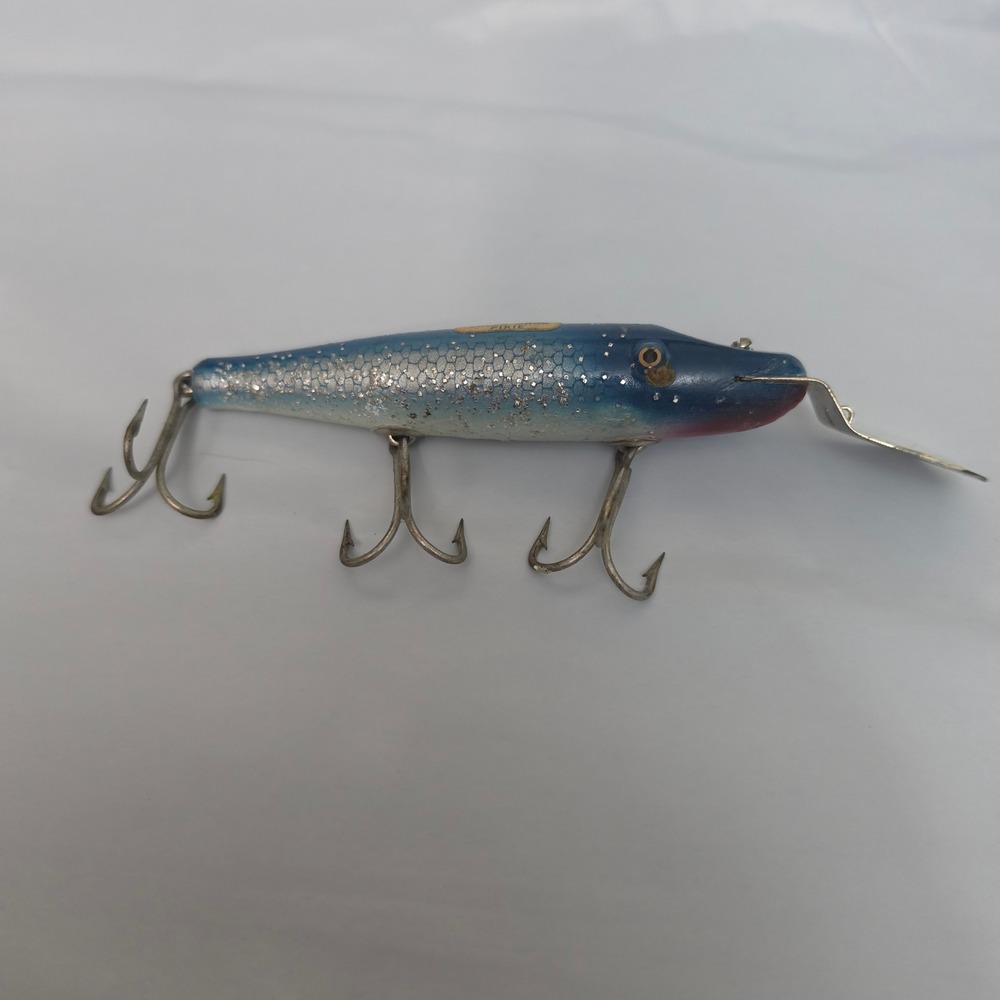 Vintage Wood Creek Chub Pikie Deep Diver Blue Flash Silver Sparkle Top Screw - Picture 2 of 9